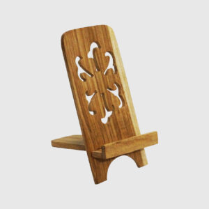 Teak Six Leaf Flower Mobile Stand